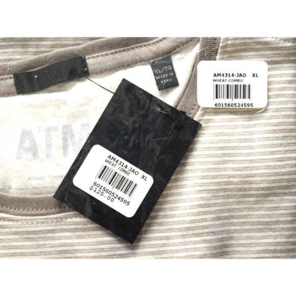 ATM ANTHONY THOMAS MILILLO STRIPE DOUBLE FACE COTTON JERSEY TEE. SIZE XL - Picture 8 of 9